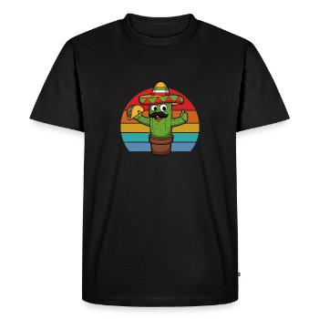 Mexique Maracas Sombrero Hat Tacos Cactus - T-shirt Premium bio Homme - noir - Devant - Nico (187cm)