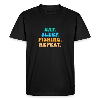 Eat. Sleep. Fishing - Men's Premium Organic T-Shirt - black - Front - Nico (187cm)