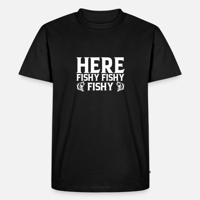 Here Fishy Fishy Fishy - Männer Premium Bio T-Shirt - Schwarz