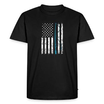 Fishing - Men's Premium Organic T-Shirt - black - Front - Nico (187cm)