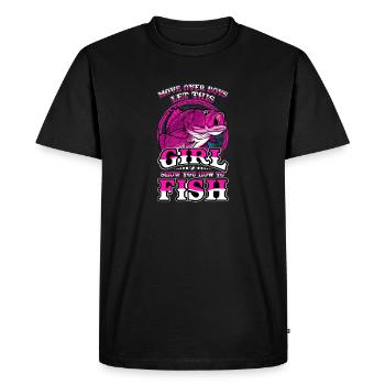 Let This Girl Fish - Men's Premium Organic T-Shirt - black - Front - Nico (187cm)