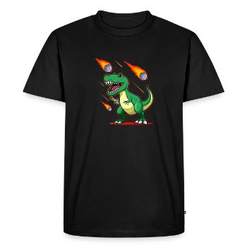 T-Rex Tyrannosaurus Rex Pierre Ciseaux Papier Dino - T-shirt Premium bio Homme - noir - Devant - Nico (187cm)