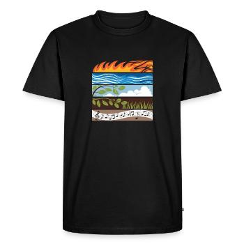 Feu, Eau, Terre, Air, Musique, Éléments - T-shirt Premium bio Homme - noir - Devant - Nico (187cm)