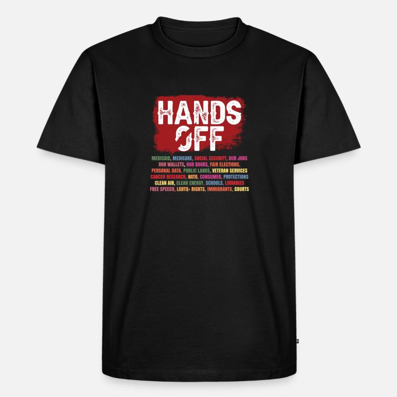 Hands Off - Männer Premium Bio T-Shirt - Schwarz