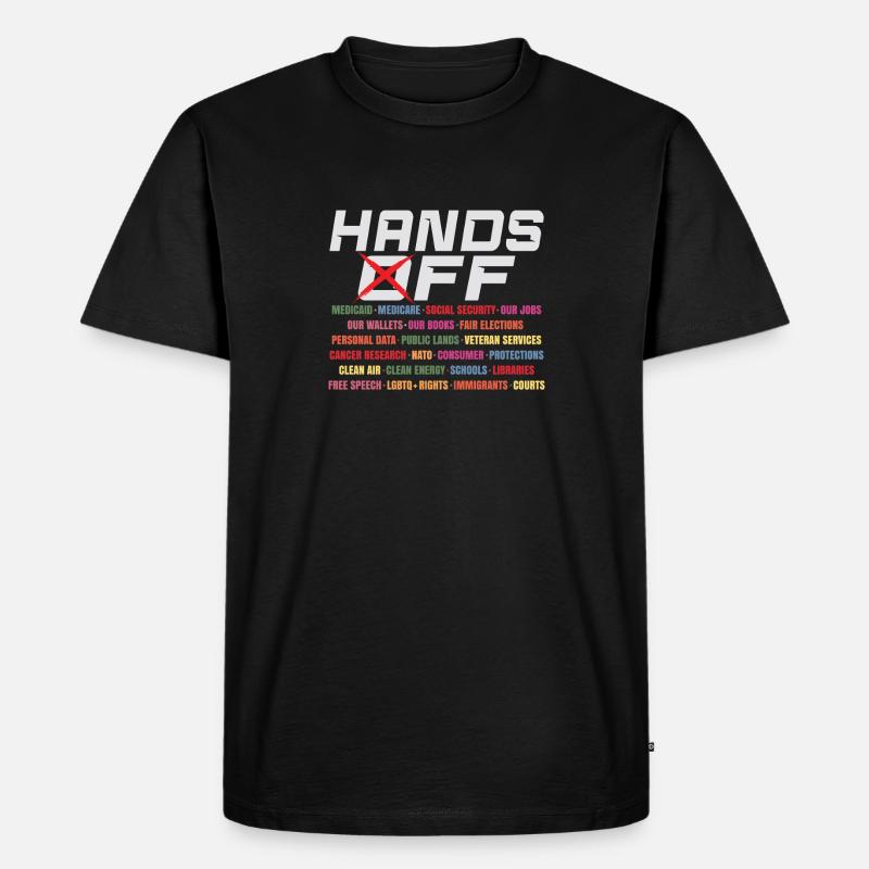 Hands Off - Männer Premium Bio T-Shirt - Schwarz
