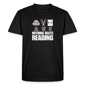 Nothing Beats Reading - Men's Premium Organic T-Shirt - black - Front - Nico (187cm)