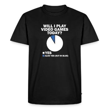 Est-ce que je vais jouer à des jeux vidéo aujourd’hui - T-shirt Premium bio Homme - noir - Devant - Nico (187cm)