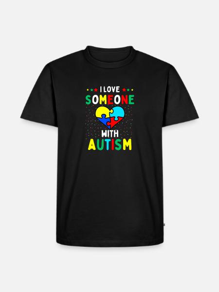J’aime quelqu’un avec autisme - T-shirt Premium bio Homme - noir