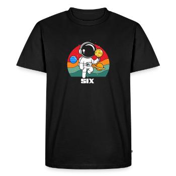 Astronaut Six Birthday Universe Adventure - Men's Premium Organic T-Shirt - black - Front - Nico (187cm)
