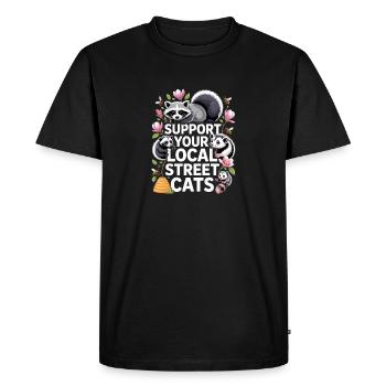 Soutenez les chats des rues locaux à la manière des abeilles - T-shirt Premium bio Homme - noir - Devant - Nico (187cm)