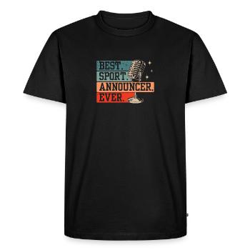 Annonceur sportif drôle - T-shirt Premium bio Homme - noir - Devant - Nico (187cm)