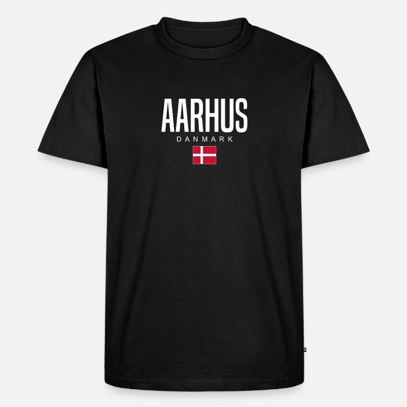 Aarhus Dänemark - Männer Premium Bio T-Shirt - Schwarz