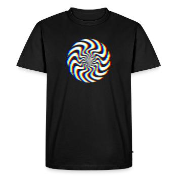 Glitch Spiral – Optical Illusion - Men's Premium Organic T-Shirt - black - Front - Nico (187cm)