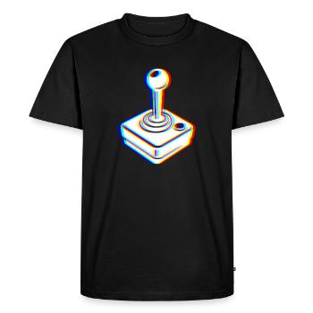 Glitch Joystick – Retro Gaming - Men's Premium Organic T-Shirt - black - Front - Nico (187cm)