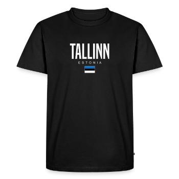 Tallinn, Estonie - T-shirt Premium bio Homme - noir - Devant - Nico (187cm)