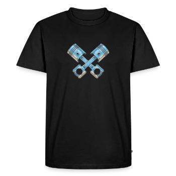 Pistons de moto vintage - moto - Koblen - T-shirt Premium bio Homme - noir - Devant - Nico (187cm)