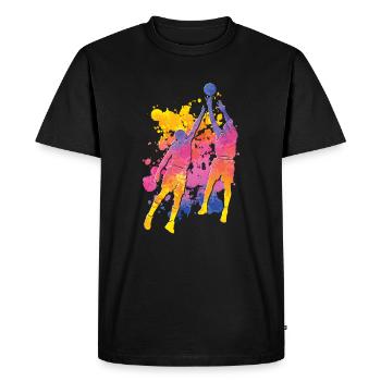 Basketteur Coloré Paint Slam Dunk Sports - T-shirt Premium bio Homme - noir - Devant - Nico (187cm)