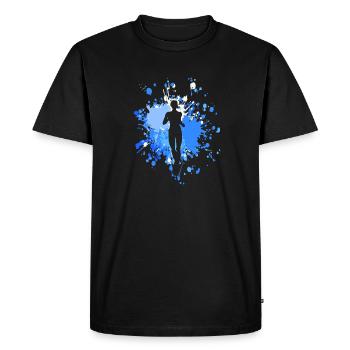 Athlétisme Jogging Color Splash - T-shirt Premium bio Homme - noir - Devant - Nico (187cm)