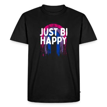 Just Bi Happy Bisexual LGBTQ Bi Pride LGBT - Men's Premium Organic T-Shirt - black - Front - Nico (187cm)