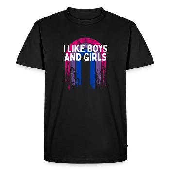 I Like Boys and Girls Bisexual LGBTQ Bi Pride - Men's Premium Organic T-Shirt - black - Front - Nico (187cm)