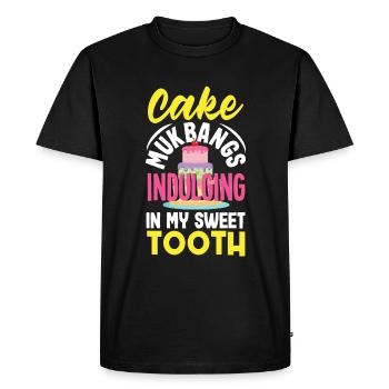 Mukbang et gâteau - T-shirt Premium bio Homme - noir - Devant - Nico (187cm)