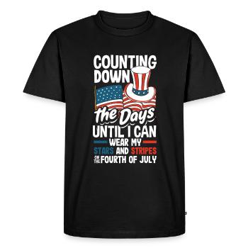 Compter les jours jusqu’à ce que je puisse porter mes étoiles - T-shirt Premium bio Homme - noir - Devant - Nico (187cm)