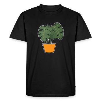 Monstera Deliciosa Albo Botanical Houseplant - Men's Premium Organic T-Shirt - black - Front - Nico (187cm)