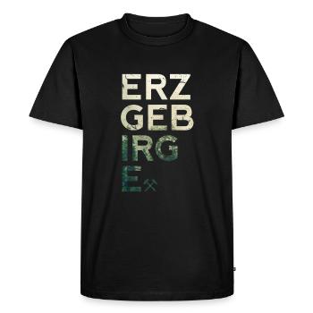 Erzgebirge Mode und Kleidung - Schlägel und Eisen - Männer Premium Bio T-Shirt - Schwarz - Vorne - Nico (187cm)