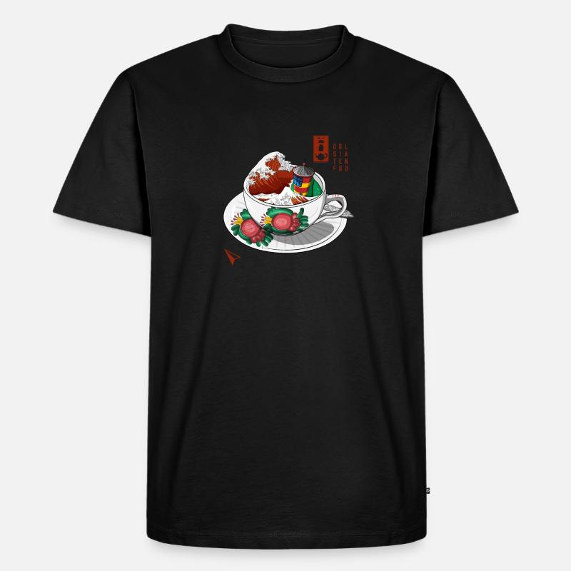 Frisian Tea Wave - Männer Premium Bio T-Shirt - Schwarz