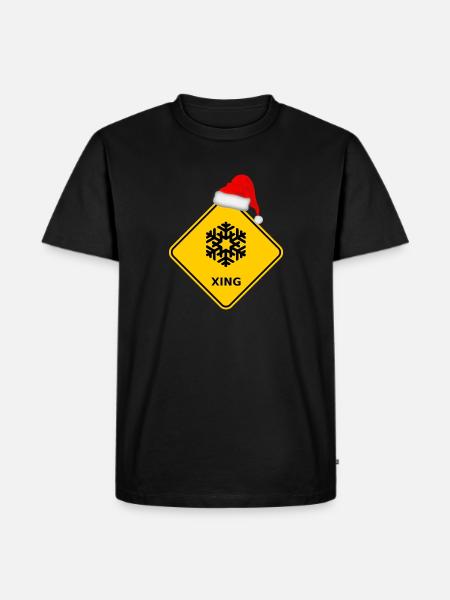 "snowflakes" with Santa hat - Men's Premium Organic T-Shirt - black