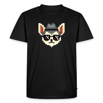 Chihuahua Pixel Art Dog Lover chiot - T-shirt Premium bio Homme - noir - Devant - Nico (187cm)