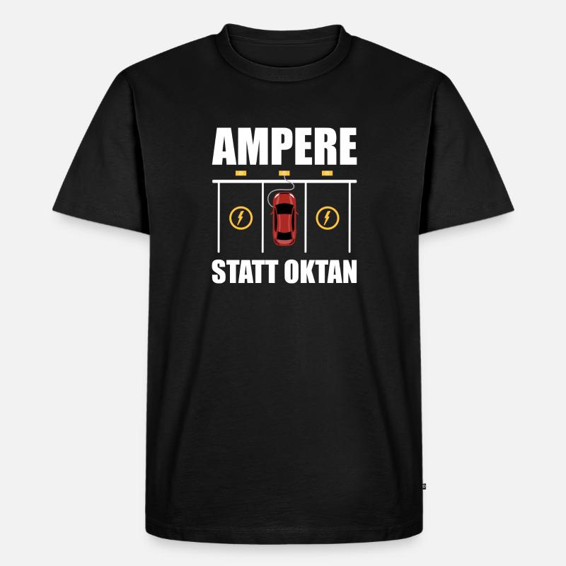 E-Auto Strom Energiewende Geschenk - Männer Premium Bio T-Shirt - Schwarz