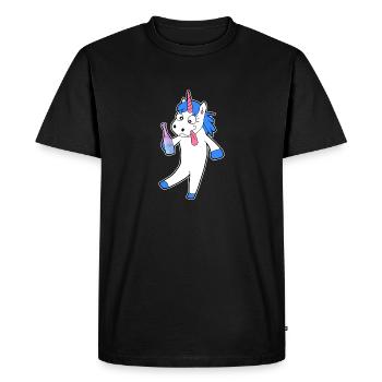 Unicorn ivrogne alcool idée cadeau - T-shirt Premium bio Homme - noir - Devant - Nico (187cm)