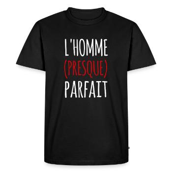 l'homme presque parfait - T-shirt Premium bio Homme - noir - Devant - Nico (187cm)