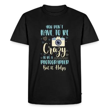 Photographe Photographie Objectif Appareil photo numérique - T-shirt Premium bio Homme - noir - Devant - Nico (187cm)