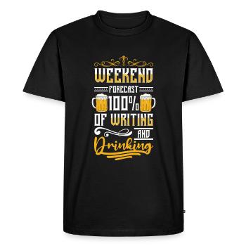 Book Library Author - Men's Premium Organic T-Shirt - black - Front - Nico (187cm)