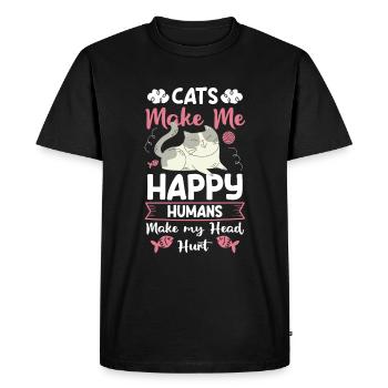 Chat Tigre - T-shirt Premium bio Homme - noir - Devant - Nico (187cm)