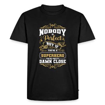 Everyday Heroes Cape Superpowers - Men's Premium Organic T-Shirt - black - Front - Nico (187cm)