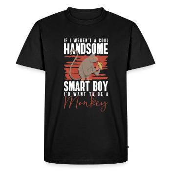 Singe Singe Coloré Silly - T-shirt Premium bio Homme - noir - Devant - Nico (187cm)