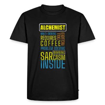 Recherche occulte sur la guérison alchimiste - T-shirt Premium bio Homme - noir - Devant - Nico (187cm)