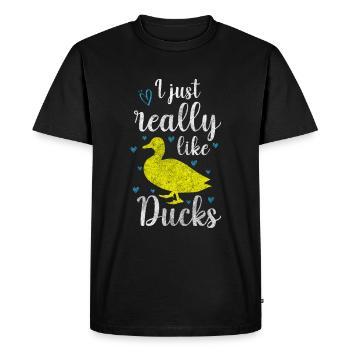 Duck Quack Nature - Men's Premium Organic T-Shirt - black - Front - Nico (187cm)