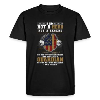 Armes frontalières militaires Infanterie - T-shirt Premium bio Homme - noir - Devant - Nico (187cm)