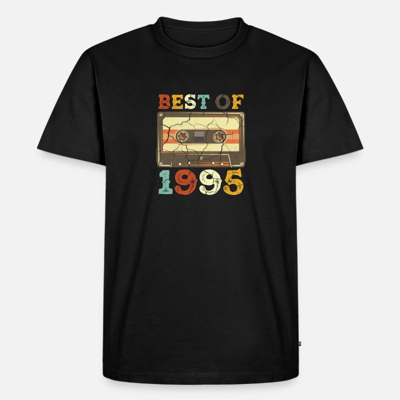 Best 1995 Cassette - Männer Premium Bio T-Shirt - Schwarz