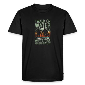 Je marche sur l’eau Quelle est votre superpuissance Hockey - T-shirt Premium bio Homme - noir - Devant - Nico (187cm)