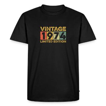 Vintage 1974 Édition Limitée - T-shirt Premium bio Homme - noir - Devant - Nico (187cm)