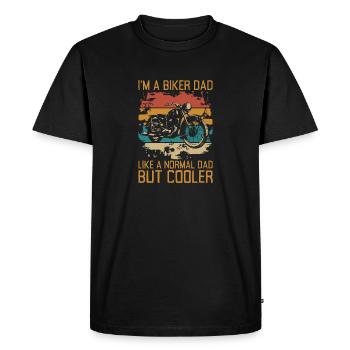 Je suis un père motard comme un père normal mais plus cool - T-shirt Premium bio Homme - noir - Devant - Nico (187cm)