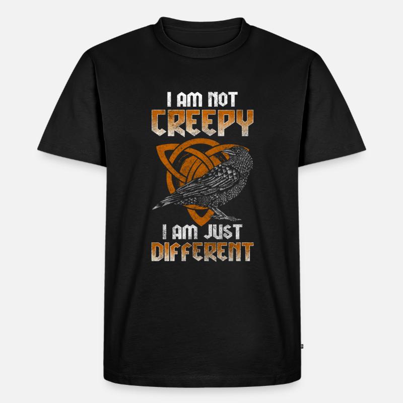 Krähe Seele Rune - Männer Premium Bio T-Shirt - Schwarz