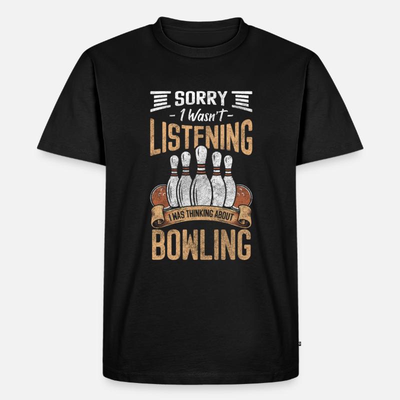 Bowler Bahn Freizeit - Männer Premium Bio T-Shirt - Schwarz