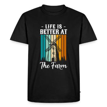 Farmer Career - Men's Premium Organic T-Shirt - black - Front - Nico (187cm)