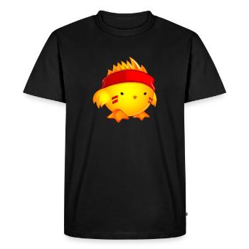 Poussin guerrier.png - T-shirt Premium bio Homme - noir - Devant - Nico (187cm)